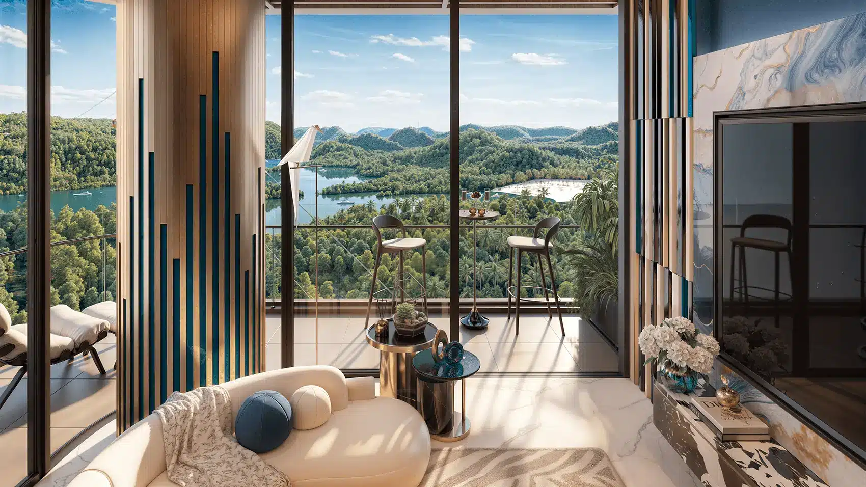 Không gian sang trọng với tầm nhìn bao quát thiên nhiên tại Xanh Island Cát Bà.