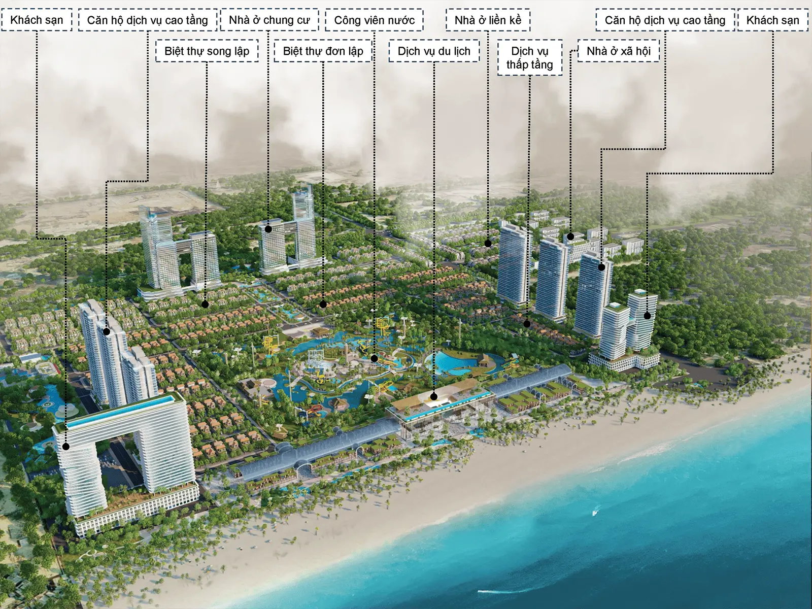 Mô hình tổng thể dự án Sun Group Vũng Tàu: khu đô thị đẳng cấp với các tiện ích vượt trội và vị trí mặt biển tuyệt đẹp.