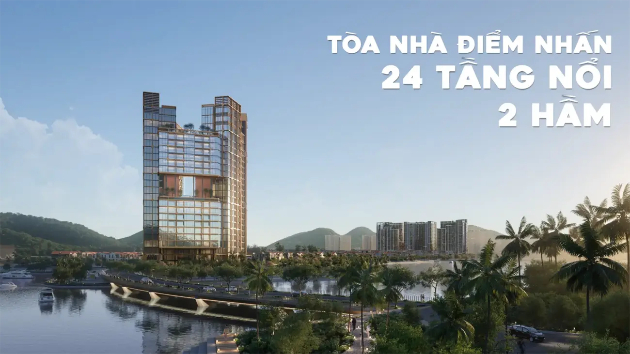 Tòa nhà điểm nhấn với 24 tầng nổi và 2 tầng hầm bên bờ sông thơ mộng.