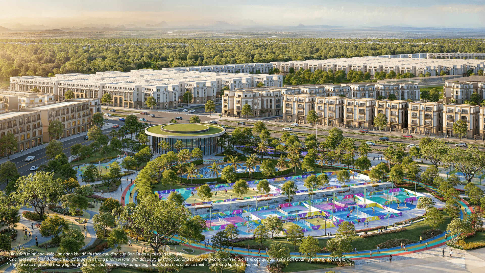 Công viên Thể thao sắc màu Colorful Sportia Vinhomes Golden City sở hữu hệ thống sân tập đa năng rực rỡ, trang thiết bị hiện đại, đáp ứng trọn vẹn nhu cầu rèn luyện thể chất và giải trí sôi động cho cư dân. Công viên Thể thao sắc màu Colorful Sportia Vinhomes Golden City sở hữu hệ thống sân tập đa năng rực rỡ, trang thiết bị hiện đại, đáp ứng trọn vẹn nhu cầu rèn luyện thể chất và giải trí sôi động cho cư dân.