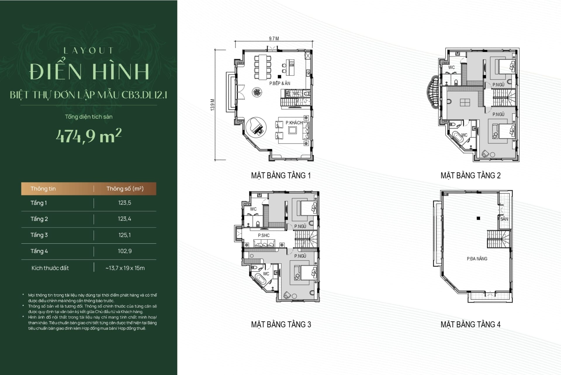 Layout BT đơn lập Vinhomes Golden City khẳng định đẳng cấp sống thượng lưu với bốn mặt thoáng, thiết kế kiến trúc tinh tế cùng không gian sân vườn cảnh quan rộng lớn bao quanh ngôi nhà. Layout thiết kế BT đơn lập sở hữu 4 mặt thoáng đãng, bố trí công năng khoa học giúp tối ưu không gian sống sang trọng và đón ánh sáng.